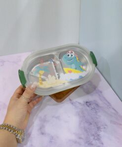 ظرف غذای استیل دوقسمتی فانتزی کودکانه کد 2220