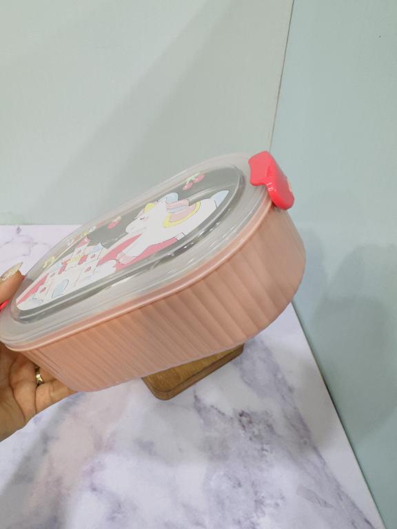 ظرف غذای استیل دوقسمتی فانتزی کودکانه کد 2220
