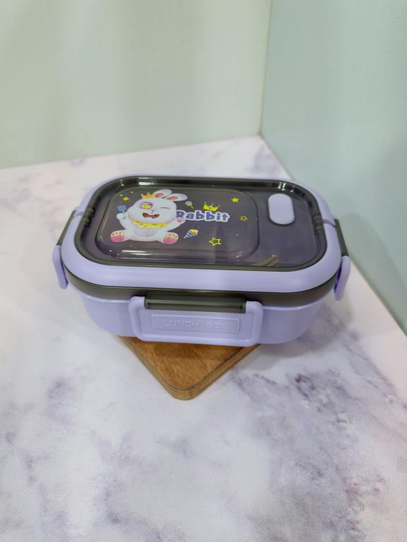 ظرف غذا پلاستیکی سه خونه دسته دار طرح حیوانات کد 2221