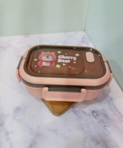 ظرف غذا پلاستیکی سه خونه دسته دار طرح حیوانات کد 2221