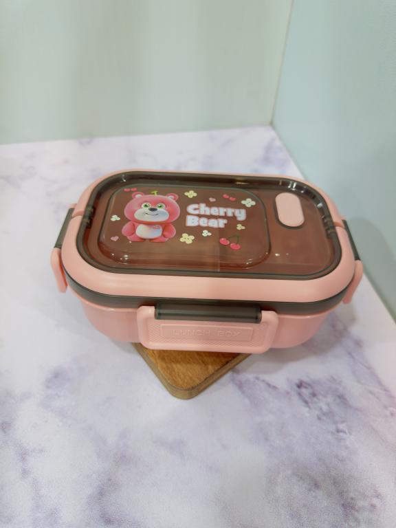 ظرف غذا پلاستیکی سه خونه دسته دار طرح حیوانات کد 2221