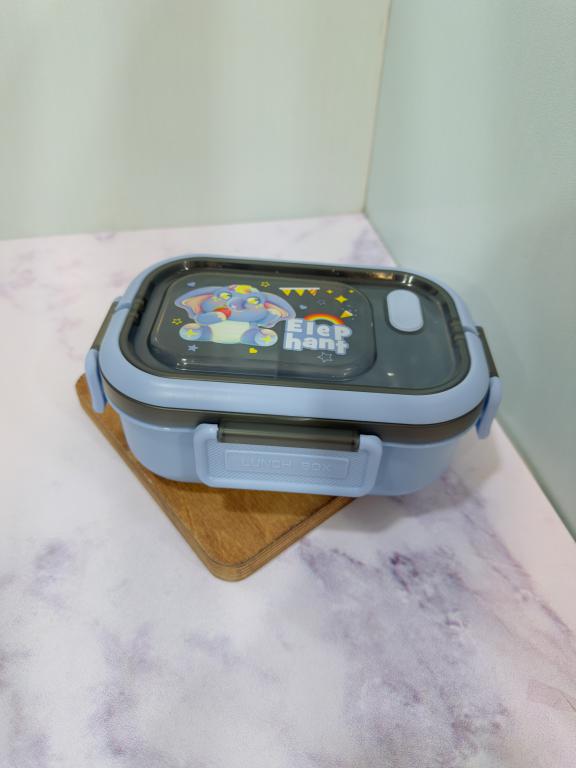 ظرف غذا پلاستیکی سه خونه دسته دار طرح حیوانات کد 2221