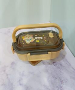 ظرف غذا پلاستیکی سه خونه دسته دار طرح حیوانات کد 2221