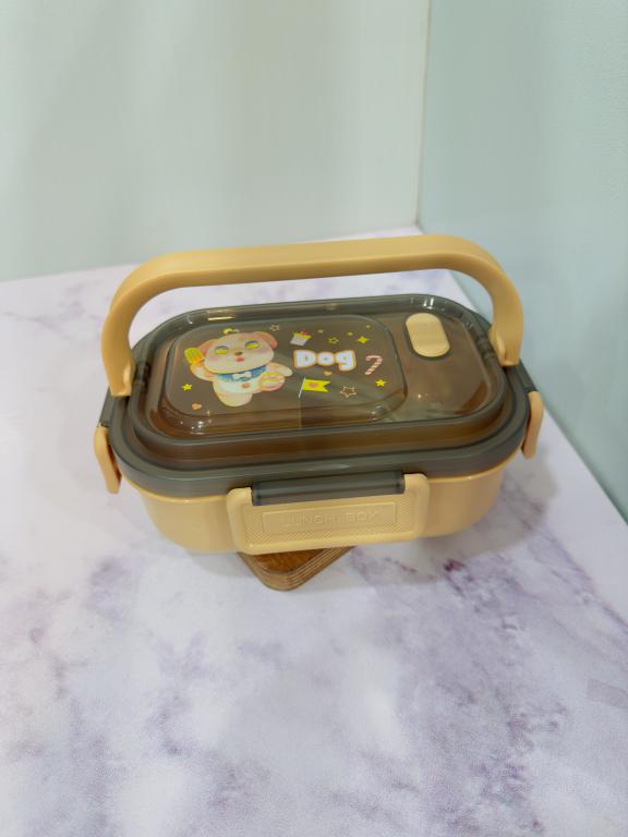 ظرف غذا پلاستیکی سه خونه دسته دار طرح حیوانات کد 2221