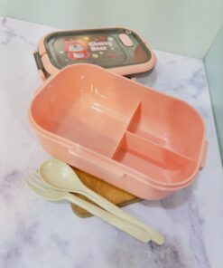 ظرف غذا پلاستیکی سه خونه دسته دار طرح حیوانات کد 2221