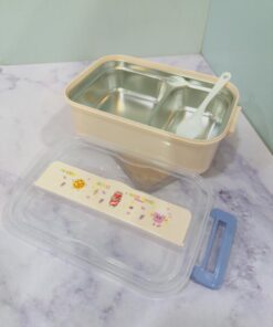 ظرف غذای استیل دوخانه FOOD کد 2222