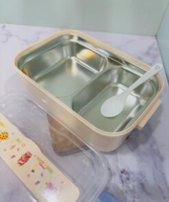 ظرف غذای استیل دوخانه FOOD کد 2222