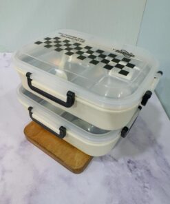 لانچ باکس استیل دو خانه شطرنجی کد 2224