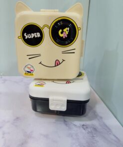 لانچ باکس فانتزی طرح گربه سه مخزنه کد 2234