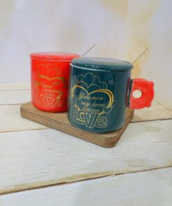 ماگ در دار سرامیکی طرح LOVE کد 2249