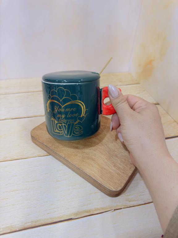 ماگ در دار سرامیکی طرح LOVE کد 2249