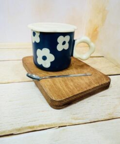 ماگ دسته دار طرح گل رنگی کد 2250