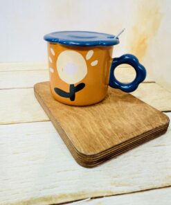 ماگ دسته دار طرح گل رنگی کد 2250