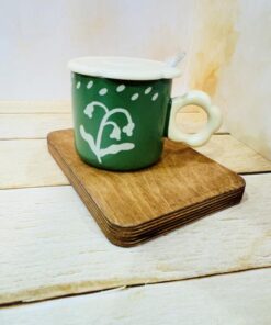 ماگ دسته دار طرح گل رنگی کد 2250