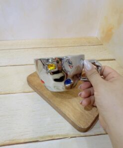 فنجون لاته خوری طرح نگین دار کد 2253