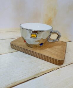 فنجون لاته خوری طرح نگین دار کد 2253