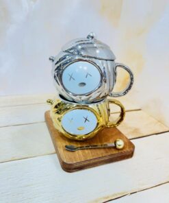 ماگ گرد قاشق دار طلایی کد 2246