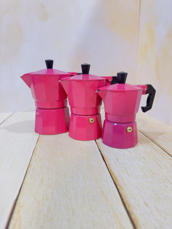 موکاپات قهوه جوش روگازی سه حجم صورتی کد 2269