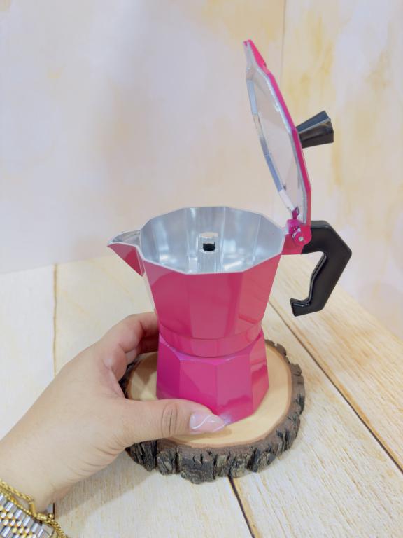 موکاپات قهوه جوش روگازی سه حجم صورتی کد 2269