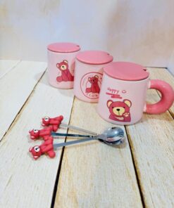 ماگ فانتزی خرس شیطون صورتی کد 2312