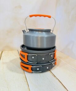 ست قابلمه و کتری سفری کمپینگ تفلون کد 2342