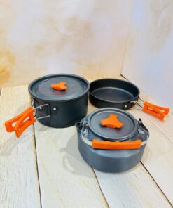 ست قابلمه و کتری سفری کمپینگ تفلون کد 2342