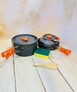 ست قابلمه و کتری سفری کمپینگ تفلون کد 2342