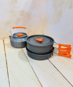 ست قابلمه و کتری سفری کمپینگ تفلون کد 2342