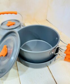ست قابلمه و کتری سفری کمپینگ تفلون کد 2342