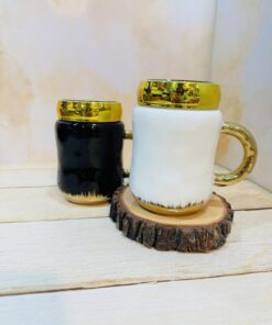 ست ماگ درپیچی دسته طلایی کد 2353