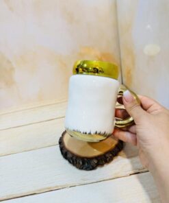 ست ماگ درپیچی دسته طلایی کد 2353