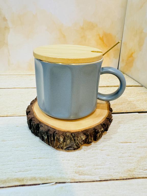 ماگ در چوبی مینیمال قاشق دار کد 2355