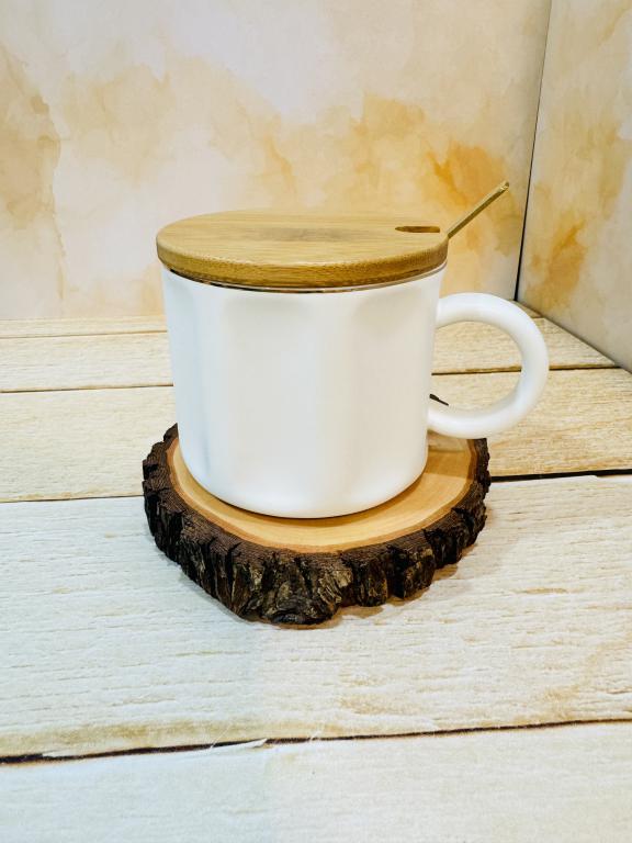 ماگ در چوبی مینیمال قاشق دار کد 2355