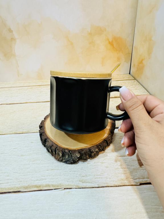 ماگ در چوبی مینیمال قاشق دار کد 2355