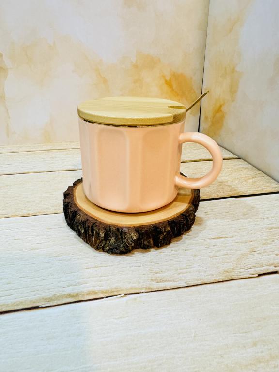 ماگ در چوبی مینیمال قاشق دار کد 2355