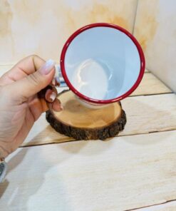 ماگ لعابی نشکن طرح برفی قرمز کد 2357