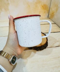 ماگ لعابی نشکن طرح برفی قرمز کد 2357