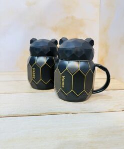 ماگ درپیچی طرح خرس مشکی کد 2362