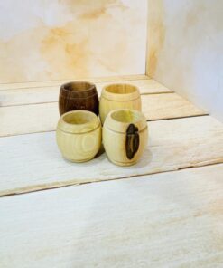 شات قهوه چوبی طرح بشکه دوحجم کد 2364