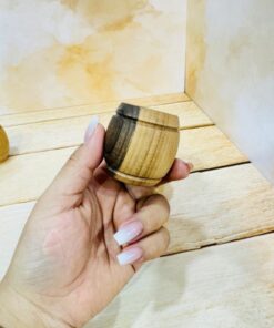 شات قهوه چوبی طرح بشکه دوحجم کد 2364