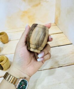 شات قهوه چوبی طرح بشکه دوحجم کد 2364