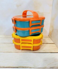 لانچ باکس(ظرف غذای استیل اورجینال) دوطبقه دسته دار کد 2367