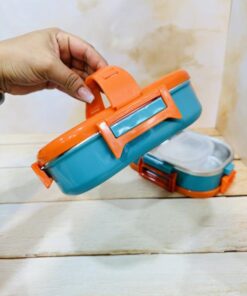 لانچ باکس(ظرف غذای استیل اورجینال) دوطبقه دسته دار کد 2367