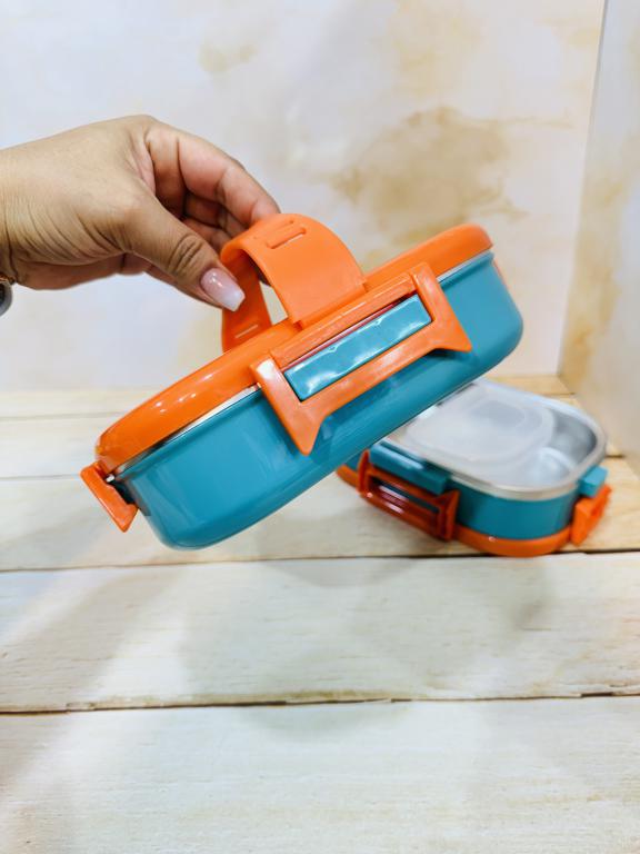 لانچ باکس(ظرف غذای استیل اورجینال) دوطبقه دسته دار کد 2367