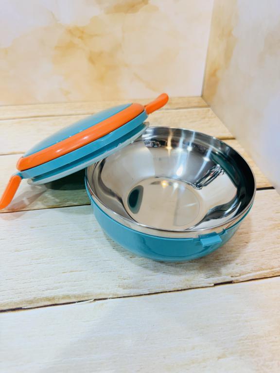 لانچ باکس ظرف غذای استیل گرد دسته دار کد 2368