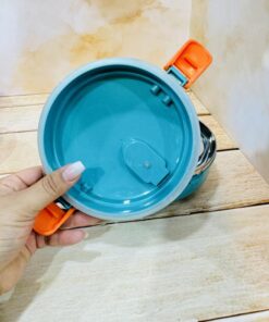 لانچ باکس ظرف غذای استیل گرد دسته دار کد 2368