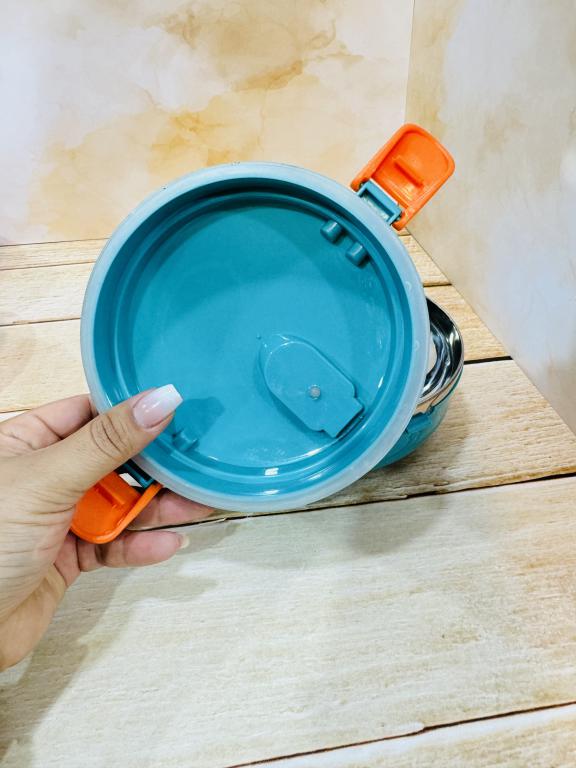 لانچ باکس ظرف غذای استیل گرد دسته دار کد 2368