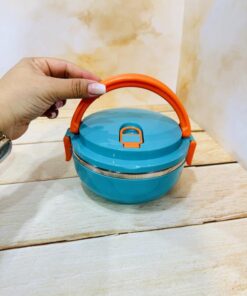 لانچ باکس ظرف غذای استیل گرد دسته دار کد 2368