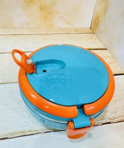 لانچ باکس ظرف غذای استیل گرد دسته دار کد 2368