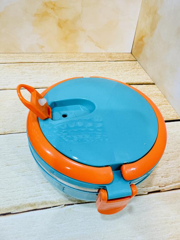 لانچ باکس ظرف غذای استیل گرد دسته دار کد 2368